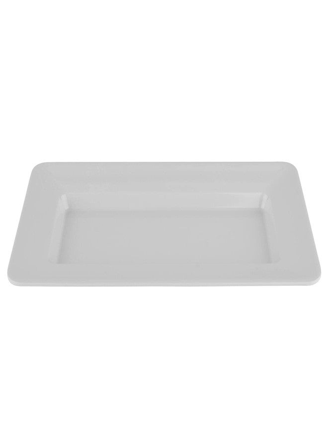 Get G.E.T. ML-10-W 15" x 8" Rectangular Plate, Melamine, White - Image 1