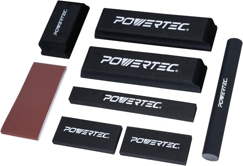 POWERTEC Sanding Block Kit with PSA Sandpaper – 7 Piece Flexible EVA Foam Wet/Dry Sanding Blocks for Auto Body, Woodworking & Crafts (72320) - Image 1