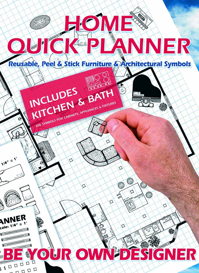 DesignWorks Ink Home Quick Planner: Reusable, Peel & Stick Furniture & Architectural Symbols - Image 1