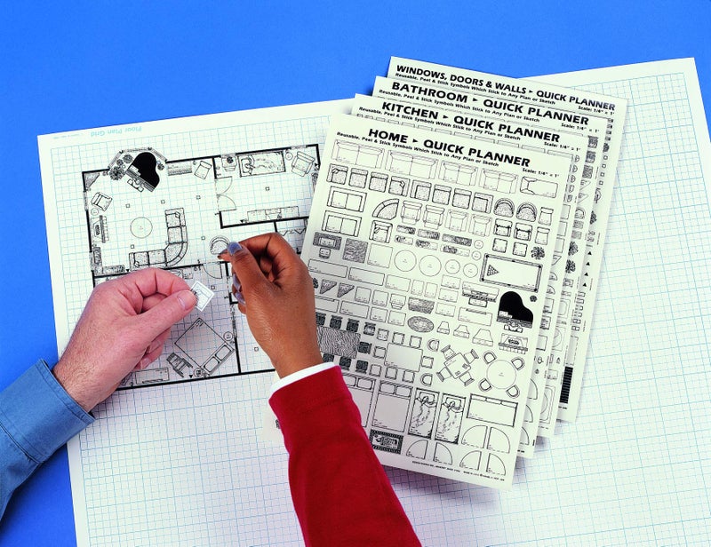 DesignWorks Ink Home Quick Planner: Reusable, Peel & Stick Furniture & Architectural Symbols - Image 3