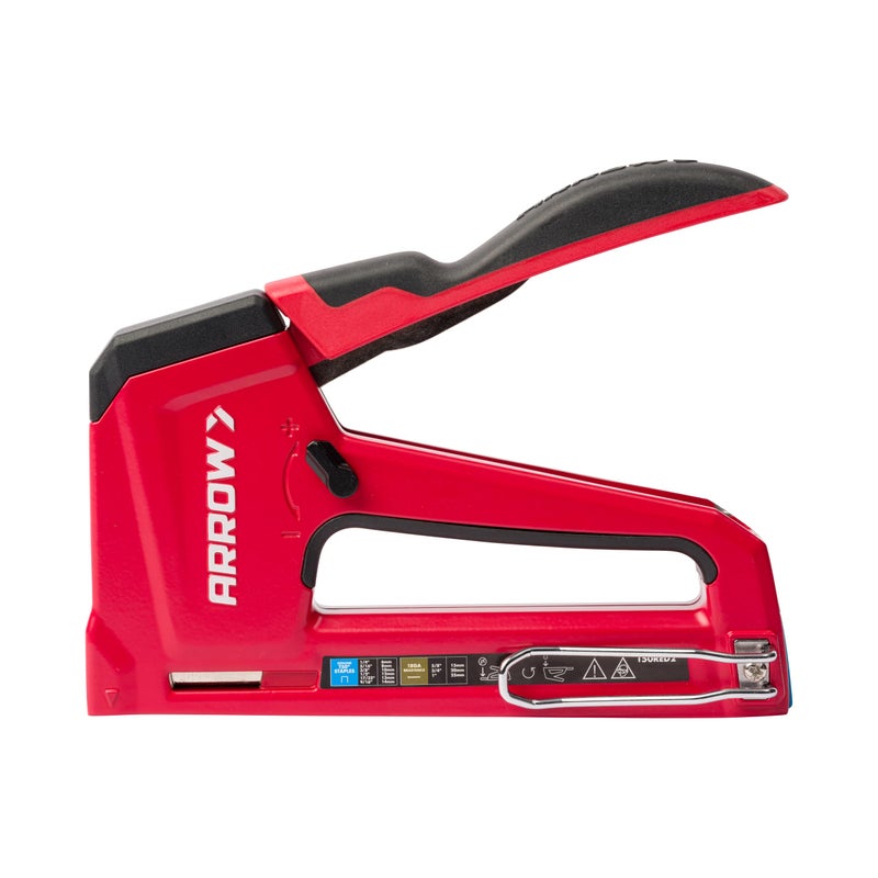 Arrow T50RED2 Heavy Duty Manual 2in1 Staple Gun and Brad Nailer for Upholstery Framing Insulation Crafts and Furniture Red