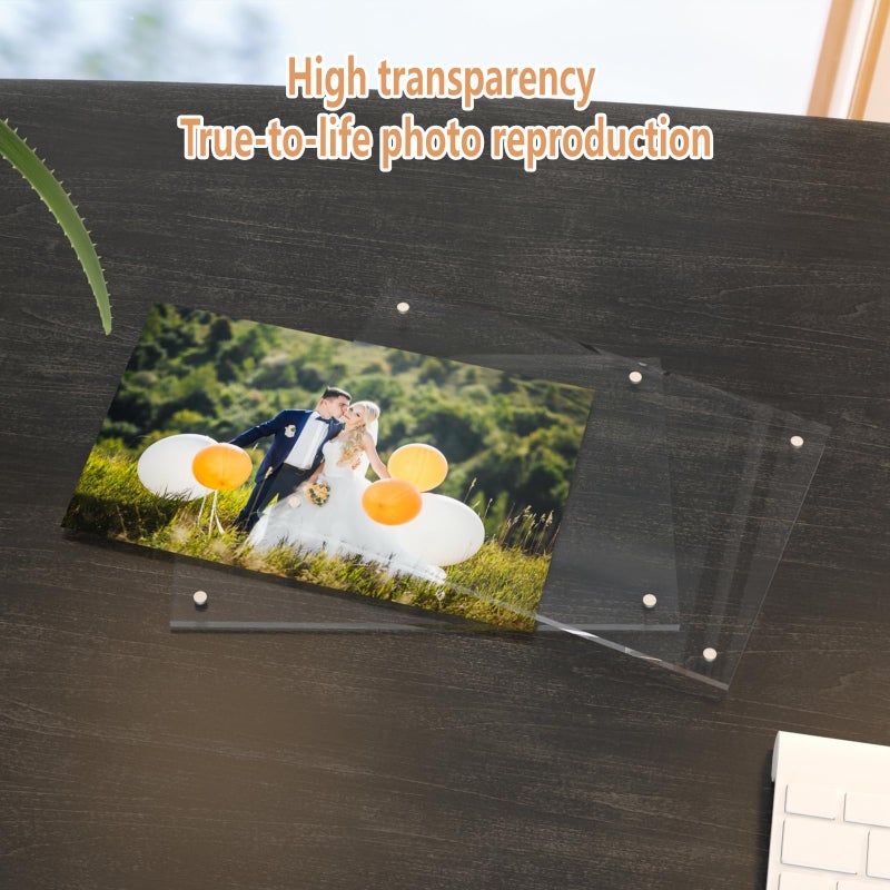 HELPLEX Picture Frames  6 Pack 4x6 inch Acrylic Picture Frame Clear 4 x 6 Photo Frames Magnetic Picture Frames Ready for Tabletop Display  Effectively Protect Photos from Fading and Yellowing - Image 2