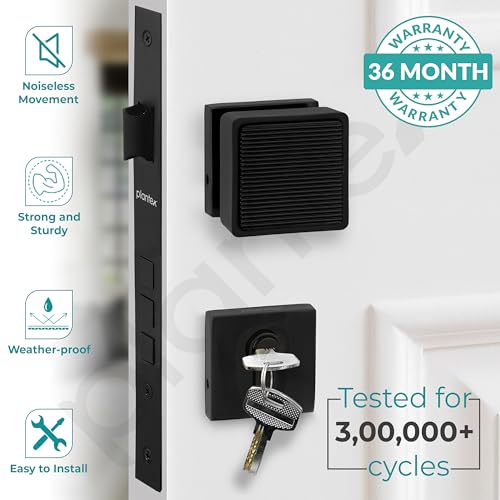 Plantex Heavy Duty Door Lock/Main Door Mortise Lock Handle/Handle Set for Home/Office/Door Accessories - (PT-011, Black) - Image 2