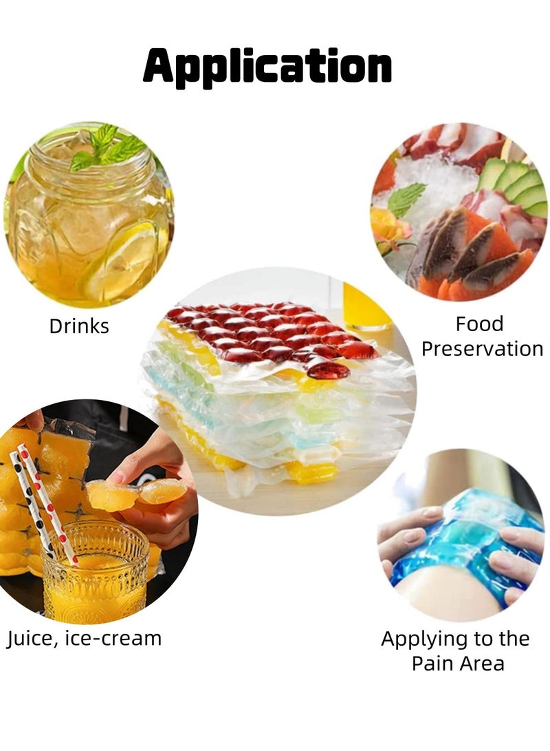 Mmmon 10 Bags Disposable Ice Cube Bags with a Funnel, Stackable Easy Release Ice Cube Mold Trays, Self-Seal Freezing Maker, Cold Ice Pack Cooler Bag  - Image 4