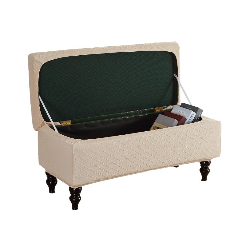 FUANGUI Ottoman Cover Stretch Storage Ottoman Bench Slipcover Printed Folding Storage Bench Ottoman Cover Footrest Stool Slipcover Footstool Protector Cover with Elastic Bottom,Medium - Image 1