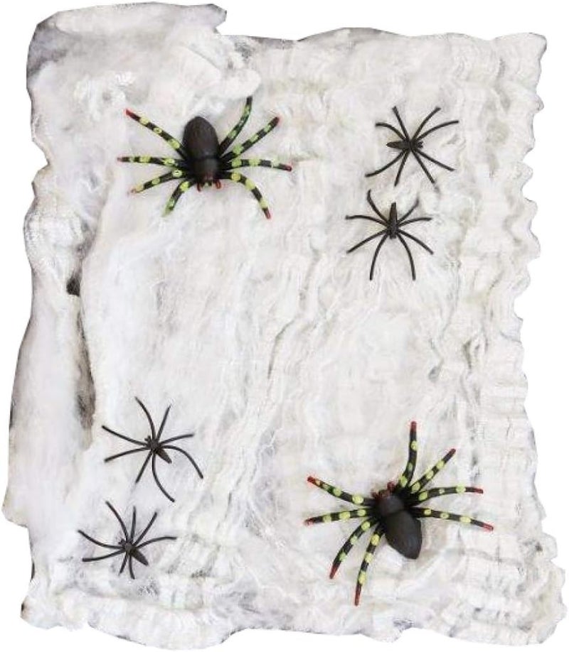 Oil resistant 23684 Spider Webs with Spiders, 500 g, White Decoration, Web Gulf approved global quality