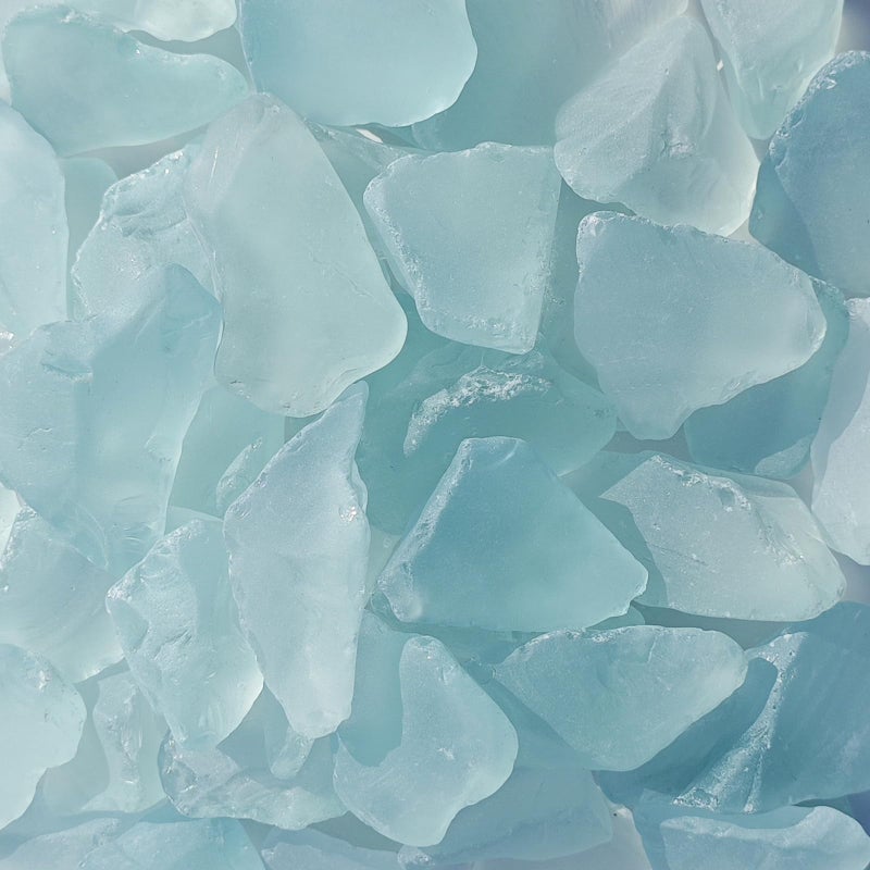 QYGL Sea Glass Block - 1LB Turquoise Frosted Sea Glass - Vase Filler and Aquarium Ornament, DIY Craft Supplies for Art, Sea Glass Decor, Beach Weddings, and Home Decor - Image 1