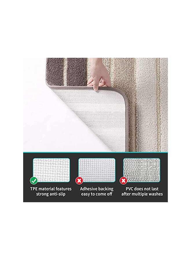 The Bros Bathroom Rugs Bath Mat, 50x80cm, Non-Slip Fluffy Soft Plush Microfiber Shower Carpet Rug, Machine Washable Quick Dry Ultra Shaggy Bath Mats for Tub, Bathroom and Shower-Beige - Image 4