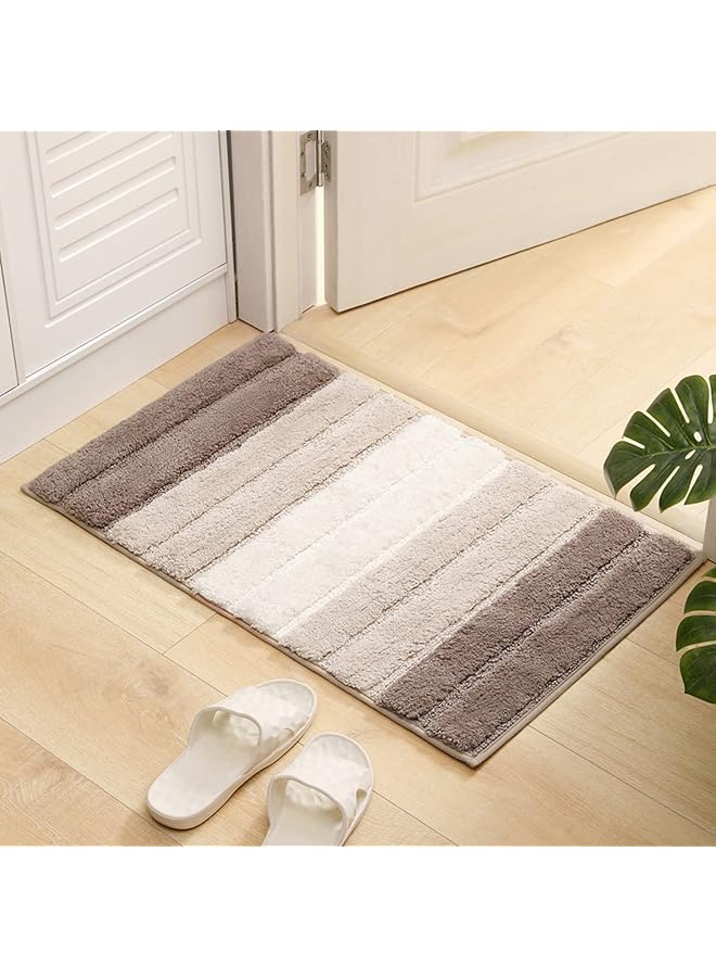 The Bros Bathroom Rugs Bath Mat, 50x80cm, Non-Slip Fluffy Soft Plush Microfiber Shower Carpet Rug, Machine Washable Quick Dry Ultra Shaggy Bath Mats for Tub, Bathroom and Shower-Beige - Image 1