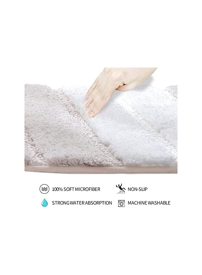 The Bros Bathroom Rugs Bath Mat, 50x80cm, Non-Slip Fluffy Soft Plush Microfiber Shower Carpet Rug, Machine Washable Quick Dry Ultra Shaggy Bath Mats for Tub, Bathroom and Shower-Beige - Image 5