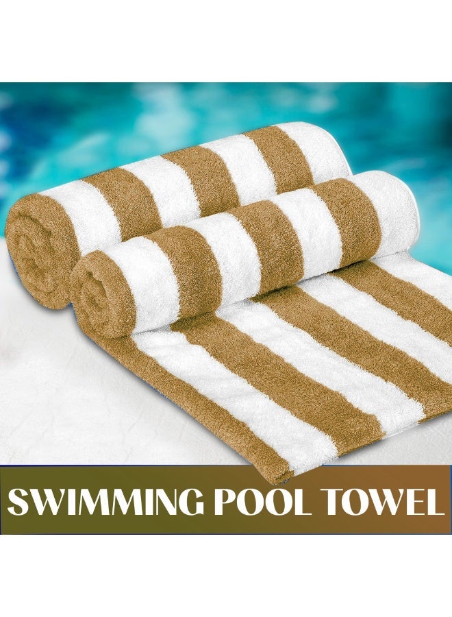 Bliss Casa 2-Pieces Oversized Beach Towels Extra Large 100% Cotton Summer Pool Cabana Stripe Highly Absorbent And Soft Towel - Image 3