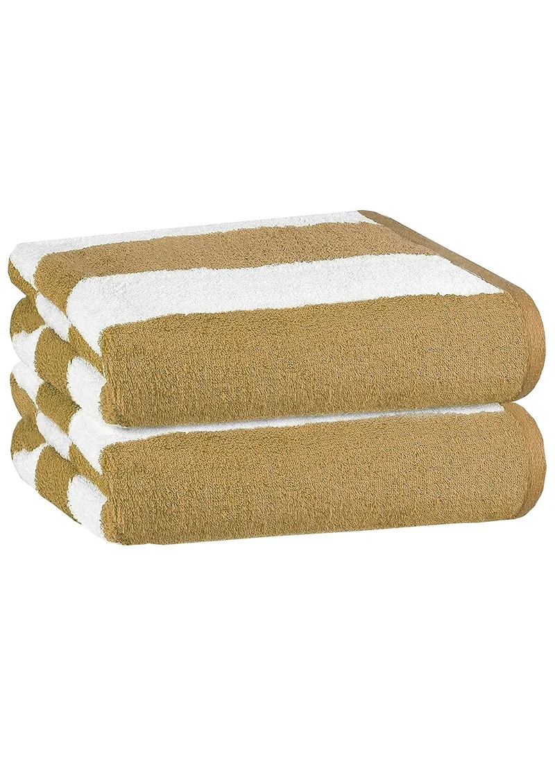 Bliss Casa 2-Pieces Oversized Beach Towels Extra Large 100% Cotton Summer Pool Cabana Stripe Highly Absorbent And Soft Towel