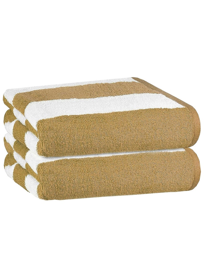 بليس كاسا مناشف شاطئ كبيرة مقاس قطعتين قطن % صيفي ممتص للغاية وناعم مخطط للكابانا وحمام السباحة - Image 1