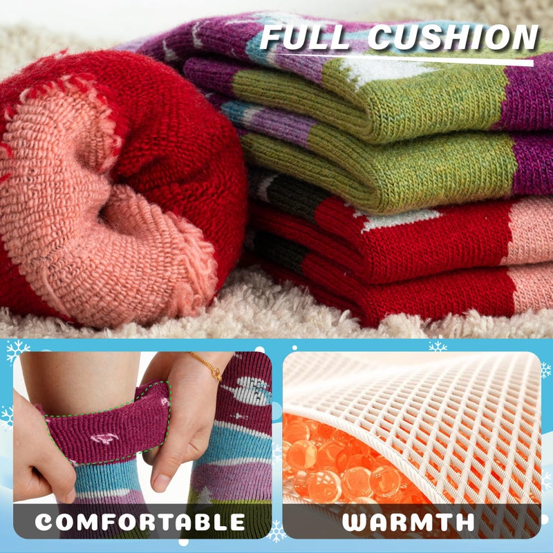 Hylaea Merino Wool Ski Socks Kids, Knee-high Warm Thermal Snowboard Skating Socks for Toddler Boys and Girls Pink Red Gray Blue X-Small - Image 3