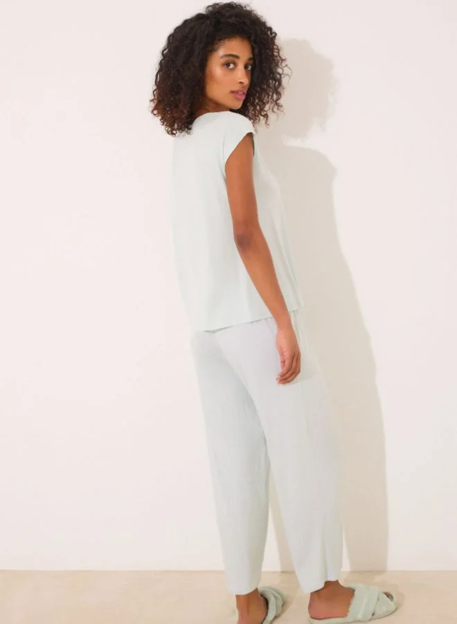 women'secret Striped striped viscose Capri pyjamas