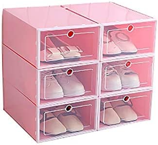 CPEX Shoe Organizer Storage Boxes Stackable Drop Front Shoe Organizer Cabinet Space Saving Foldable Shoe Container For Display SneakersEasy Assembly Pack Of 8 Multicolor