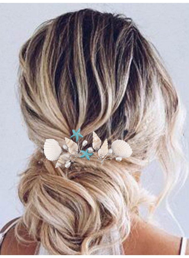 Brishow Rishow Beach Wedding Hair Pins Shell Bridal Hair Clips Starfish Bride Hair Accessories Mermaid Costume Hair Piece For Women And Girls - Image 4