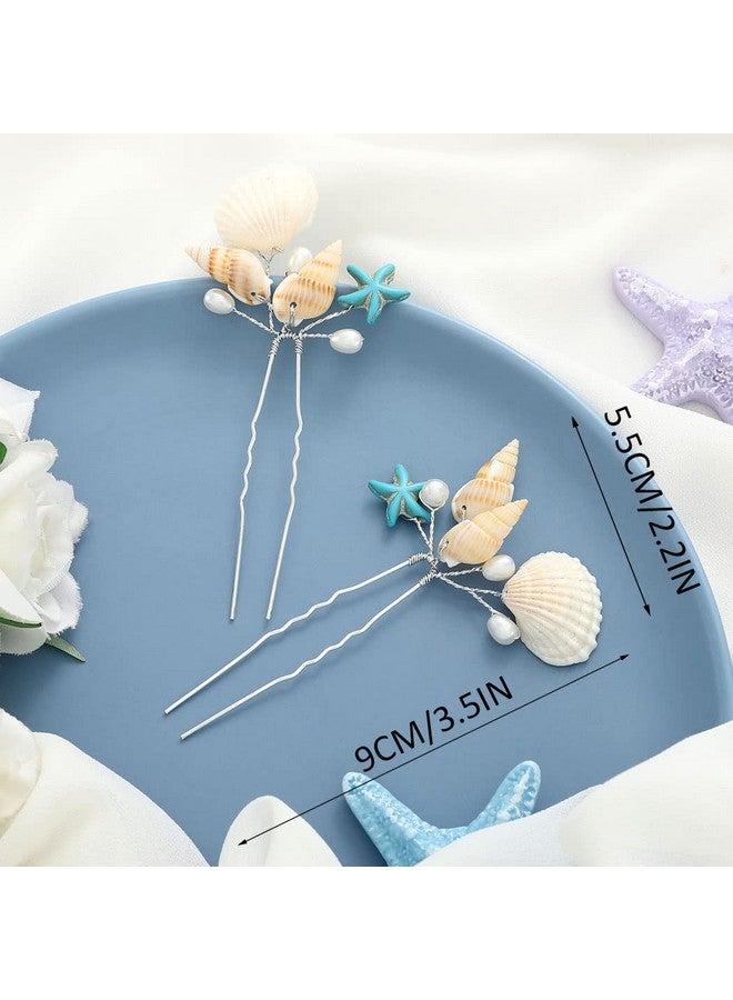Brishow Rishow Beach Wedding Hair Pins Shell Bridal Hair Clips Starfish Bride Hair Accessories Mermaid Costume Hair Piece For Women And Girls - Image 5