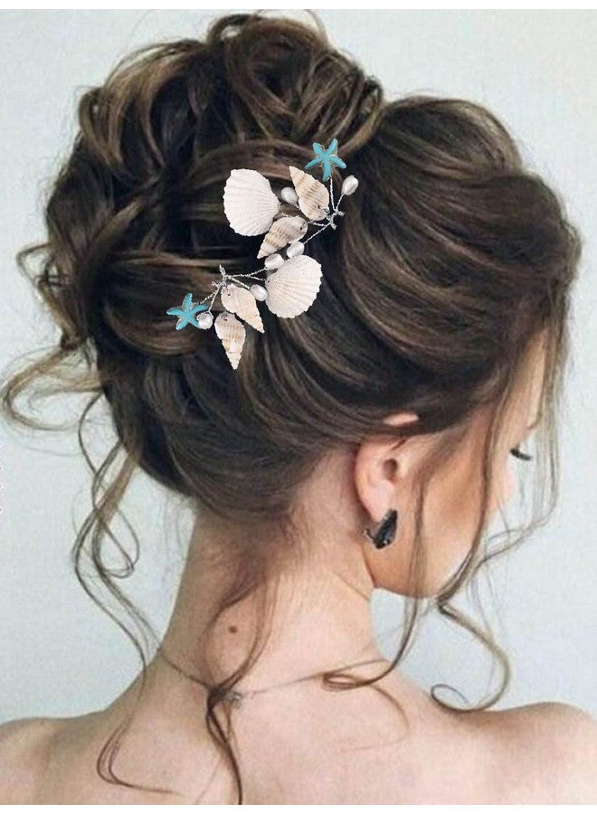 Brishow Rishow Beach Wedding Hair Pins Shell Bridal Hair Clips Starfish Bride Hair Accessories Mermaid Costume Hair Piece For Women And Girls - Image 2