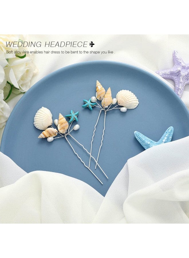Brishow Rishow Beach Wedding Hair Pins Shell Bridal Hair Clips Starfish Bride Hair Accessories Mermaid Costume Hair Piece For Women And Girls - Image 3