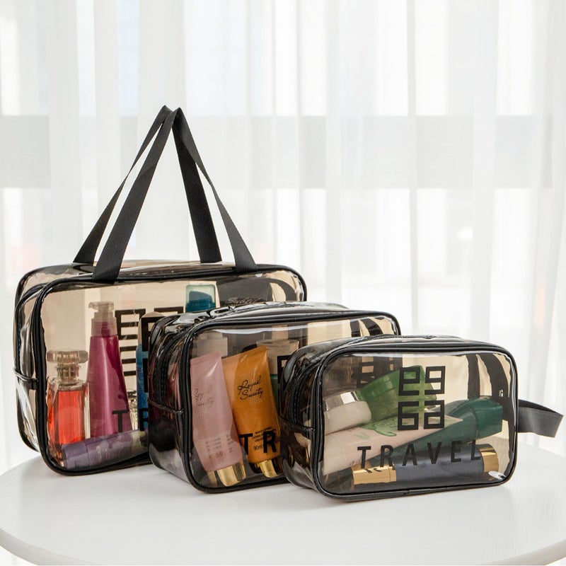 Cosmetic Bag Satchel Pvc Popular Large Capacity Satchel Transparent Waterproof Cosmetic Toiletry Bag Multifunctional Storage Bag - Image 4