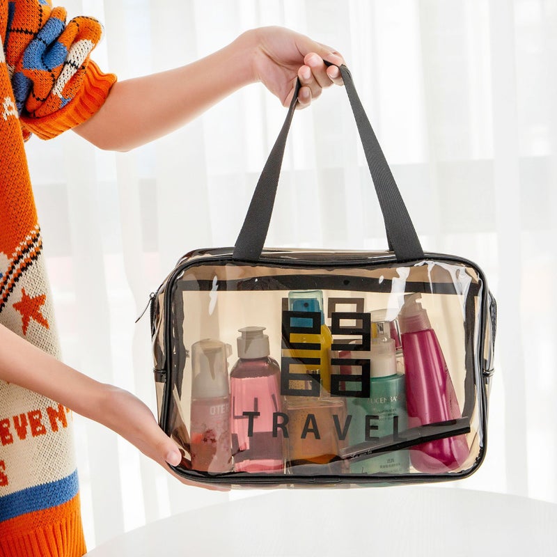 Cosmetic Bag Satchel Pvc Popular Large Capacity Satchel Transparent Waterproof Cosmetic Toiletry Bag Multifunctional Storage Bag - Image 2