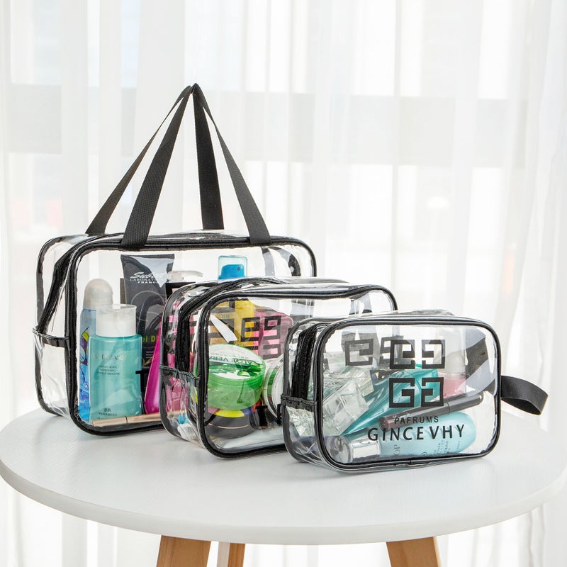 Cosmetic Bag Satchel Pvc Popular Large Capacity Satchel Transparent Waterproof Cosmetic Toiletry Bag Multifunctional Storage Bag - Image 1