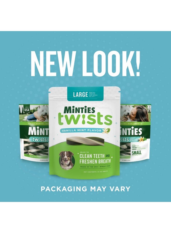 Minties Dental Twists for Dogs, Vet-Recommended Vanilla-Flavored Dental Chews, Dental Treats Clean Teeth, Fight Bad Breath and Removes Plaque and Tartar, Green, 12 Ounce (Pack of 1) - Image 2