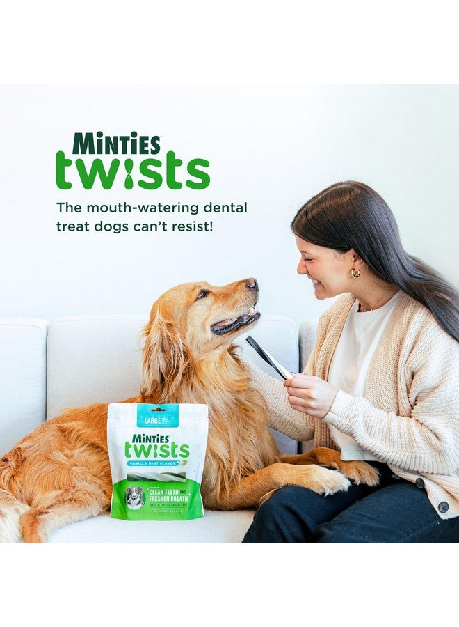 Minties Dental Twists for Dogs, Vet-Recommended Vanilla-Flavored Dental Chews, Dental Treats Clean Teeth, Fight Bad Breath and Removes Plaque and Tartar, Green, 12 Ounce (Pack of 1) - Image 3