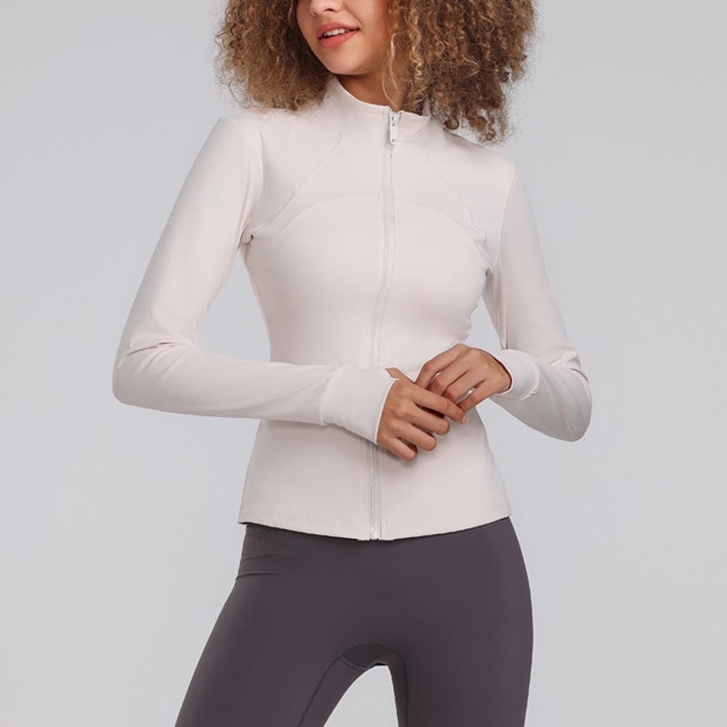 Generic Womens Fitness Yoga Jacket Quick-Dry Fall/Winter Rock White 