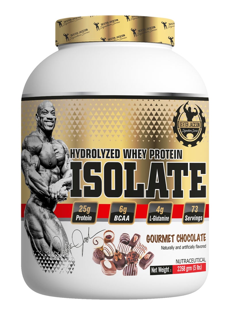 DEXTER JACKSON Gold Series Hydrolyzed Whey Protein Isolate 2268g (5 Lbs, 73 Servings) - Muscle Development & Immunity Boost (Gourmet Chocolate) - Image 1