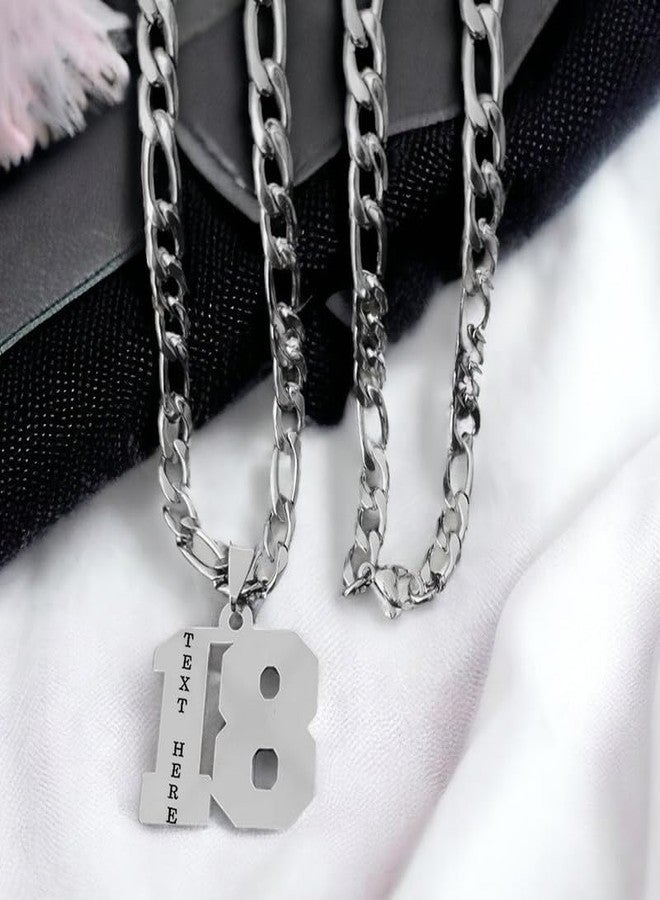 M Men Style 316 Stainless Steel 18K Customize Your 18 Jersey Number Necklace Sports Cricket Soccer Football Basketball Baseball for Boys Men Girls - Image 5