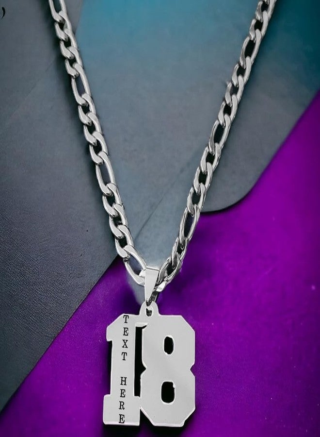 M Men Style 316 Stainless Steel 18K Customize Your 18 Jersey Number Necklace Sports Cricket Soccer Football Basketball Baseball for Boys Men Girls - Image 4