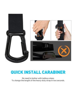 Gonex Wooden Gymnastic Rings With Adjustable Number Straps, Olympic Rings For Gym, Workout, Exercise, Outdoor Training, Quick Install Carabiner, 8.5 Ft Straps Pull Up Non-Slip Rings  - Image 3