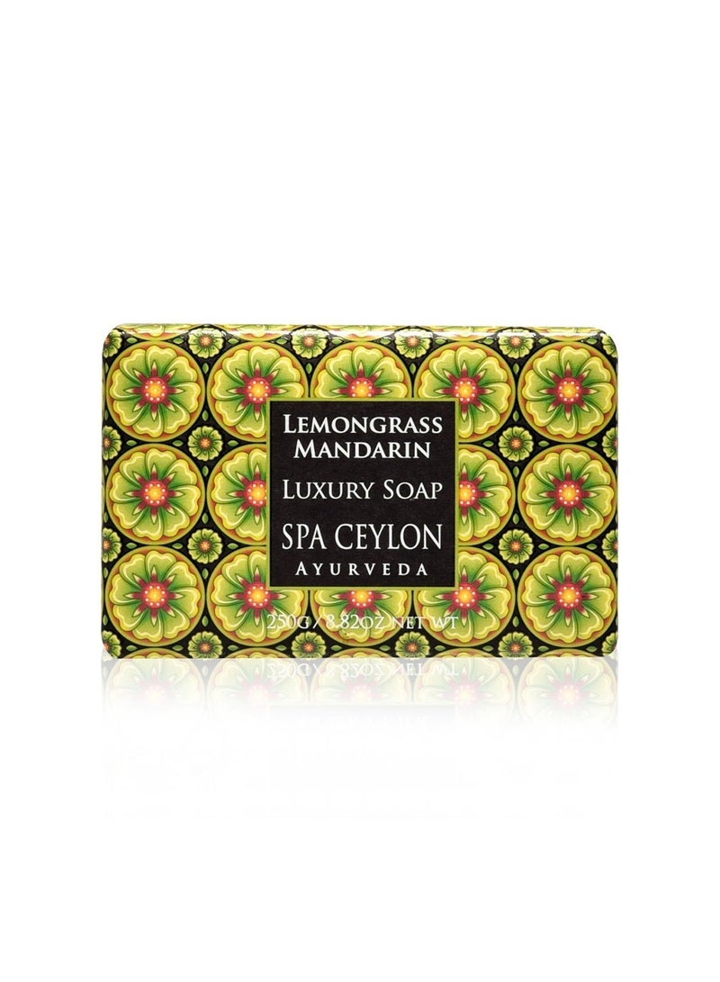 SPA CEYLON Lemongrass Mandarin Luxury Soap | Natural Cleanser | Lemongrass & Mandarin | Hydrating | Suitable for all skin types | 250g - Image 1
