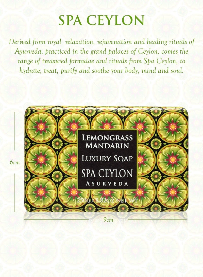 SPA CEYLON Lemongrass Mandarin Luxury Soap | Natural Cleanser | Lemongrass & Mandarin | Hydrating | Suitable for all skin types | 250g - Image 2