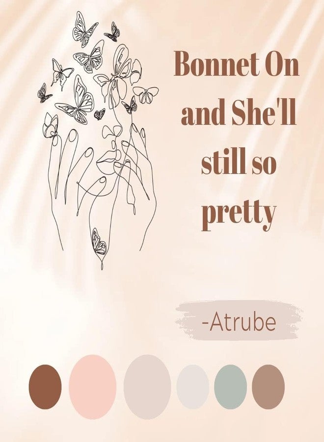 Atrube Women's Satin Silk Bonnet for Hair with 3 Satin Scrunchies, Satin Bonnet for Curly Hair, Reversible Silk Hair Cap for Sleeping, Adjustable Satin Hair Bonnet, Multicolor, Large (Golden Hour) - Image 5