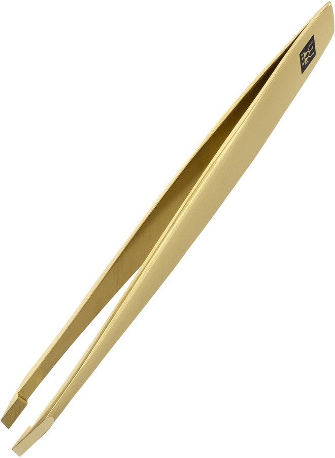 ZWILLING Beauty Tweezer Slanted (plucking eyebrows, removing splinters, hand finished, roughened tips, hypoallergenic), Premium, Gold, 3.5-inch - Image 4