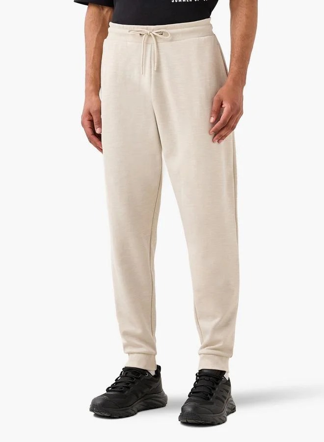 Kappa Regular Fit Logo Detail Joggers with Drawstring Closure and Pockets