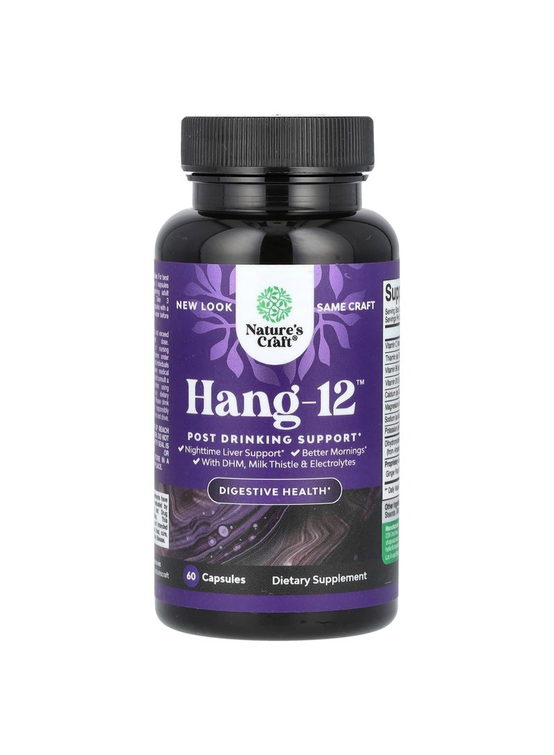 Hang-12, Post Drinking Support, 60 Capsules