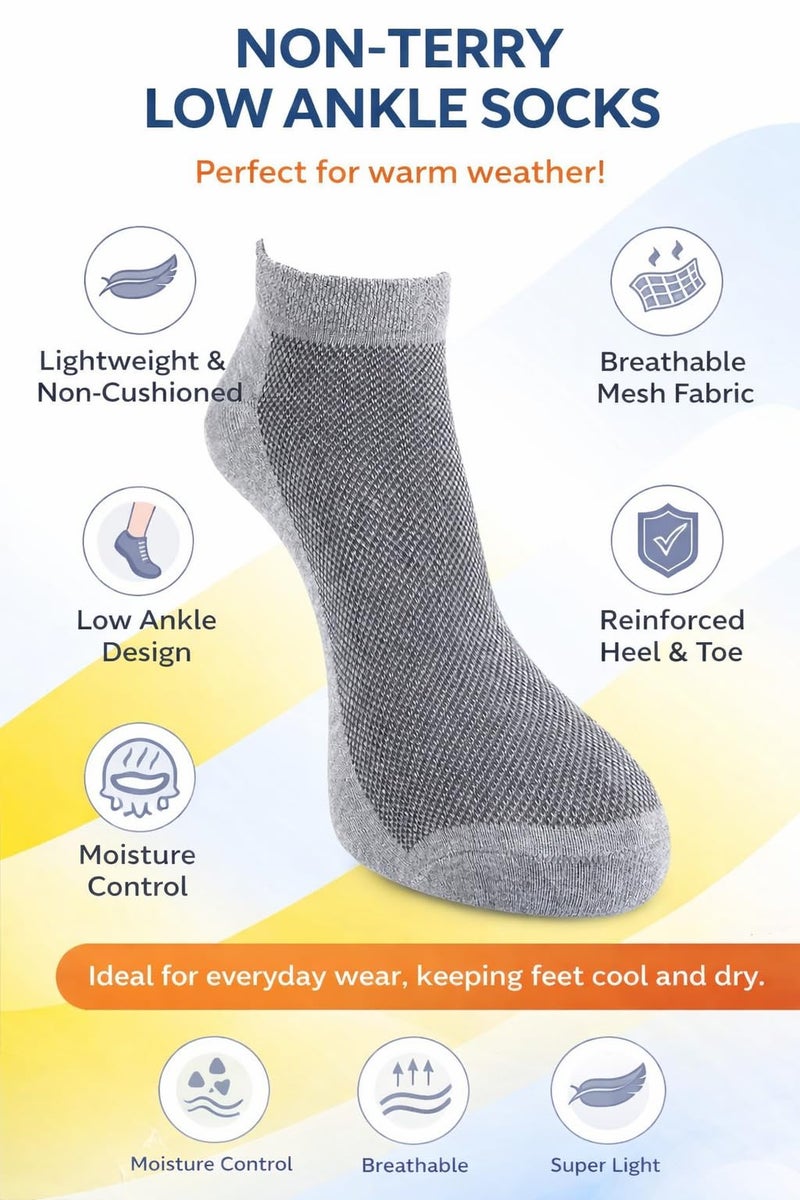 Dollar Men Ankle Socks Low Cut Thin Sock Lightweight Assorted Color Soft Sock 3 Pairs - Image 4