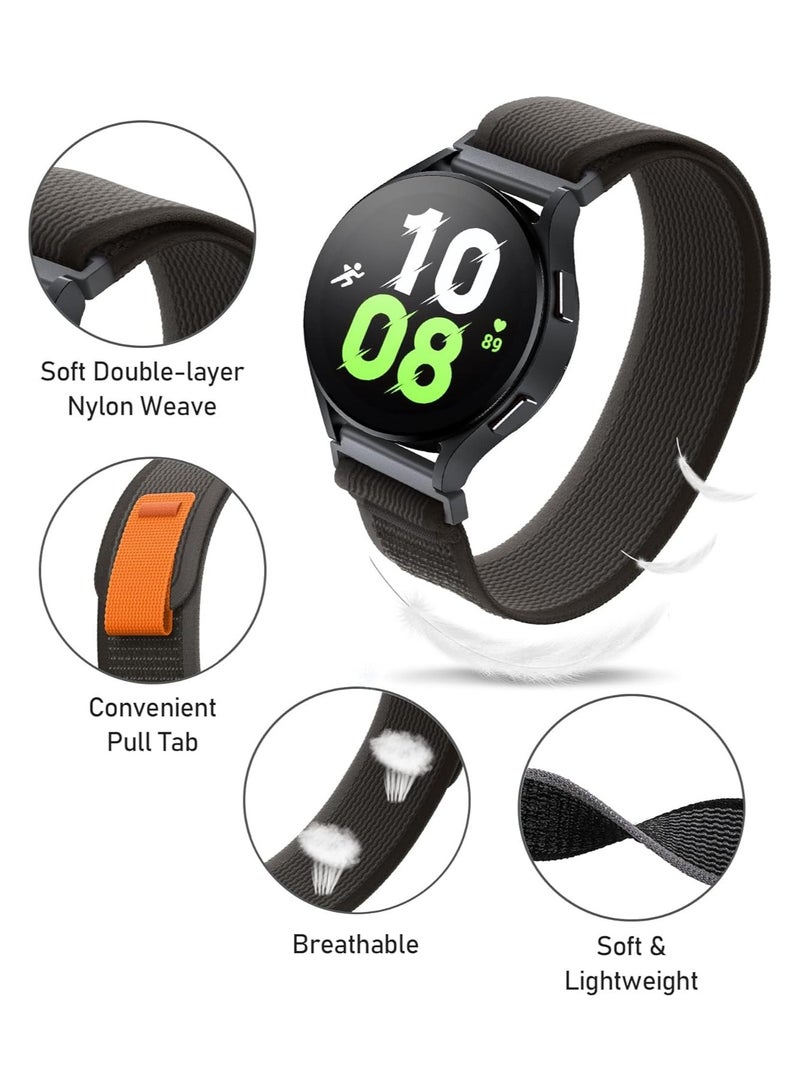 ten.tech Tentech Nylon Watch Band For Samsung Galaxy Watch 6 / 5 / 4 Bands 40mm 44mm/Watch 5 Pro Band 45mm/Watch 4 / 6 Classic Bands 42mm 43mm 46mm 47mm - Dark gray & orange  - Image 2