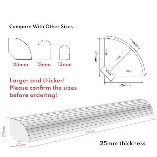 Lovdeco Carrara 1" X 12" Marble Quarter Round Tile Liner, Edge Trim Molding for Shower and Backsplash, Bullnose Tile Trim Polished, 6 Pcs/Box - Image 2