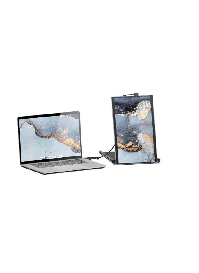 Mobile pixel - Duex Max Portable Monitor, 14.1" FHD 1080P IPS Ultra Slim Laptop Screen Extender, USB A/USB C Plug and Play Auto Screen Rotate, Windows/Mac/Android/Switch Compatible - Black - Image 1