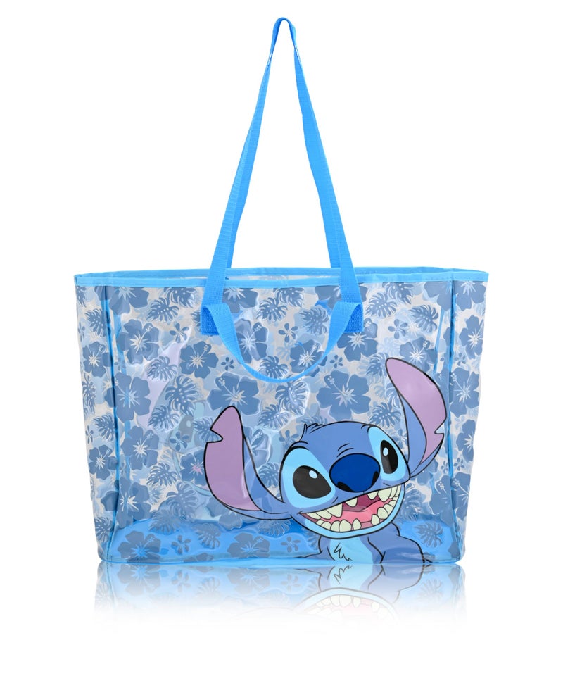 Fast Forward Stitch Beach Bag Tote Bag For Women | Stitch Beach Tote Travel Bag for Adults, Kids, Girls, Boys | Cute Stitch Accessories and Reusable Grocery Bags, Medium, LSVT26FN - Image 1