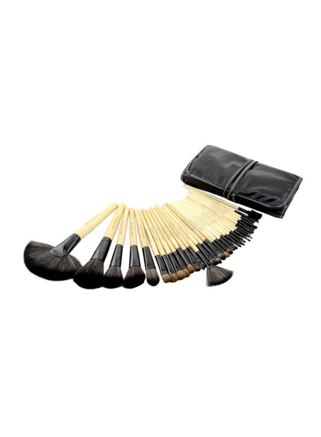 Beauenty Fas-Mb-03-Br Professional Makeup Brushes 32Pcs - Beige Black/Beige - Image 2