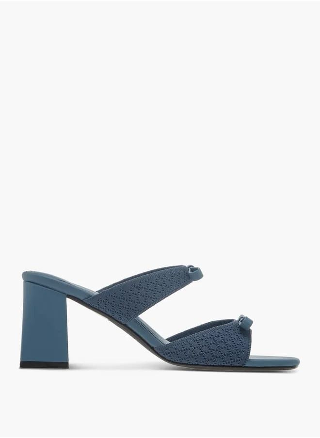 سيليست Women's Bow Accent Slip-On Sandals with Block Heels