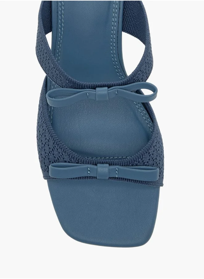 سيليست Women's Bow Accent Slip-On Sandals with Block Heels