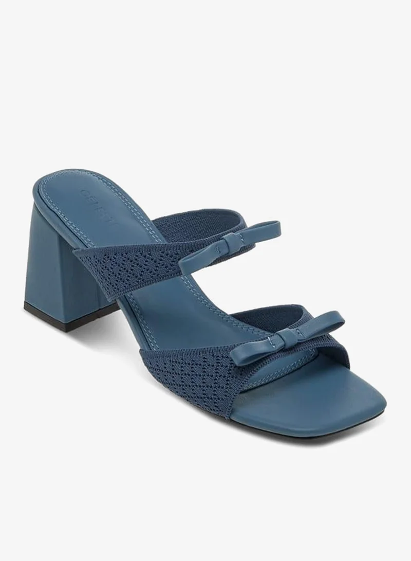 Celeste Women's Bow Accent Slip-On Sandals with Block Heels