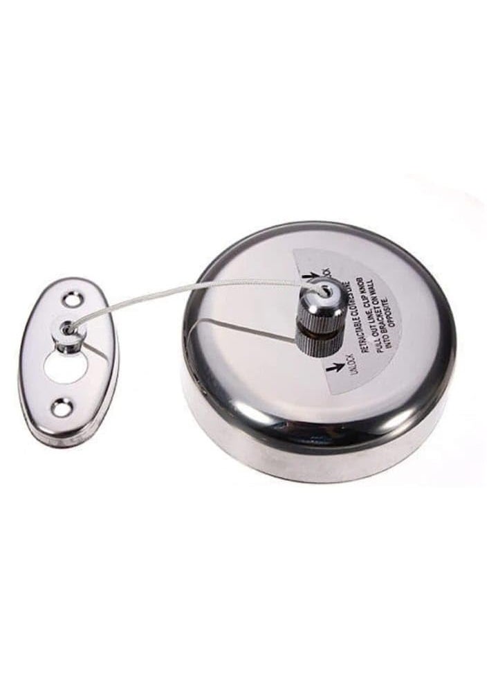 NISHWARE NISHWARE Stainless Steel Retractable Adjustable Lockable Hanging Washing Line Silver Pack of 2  - Image 2